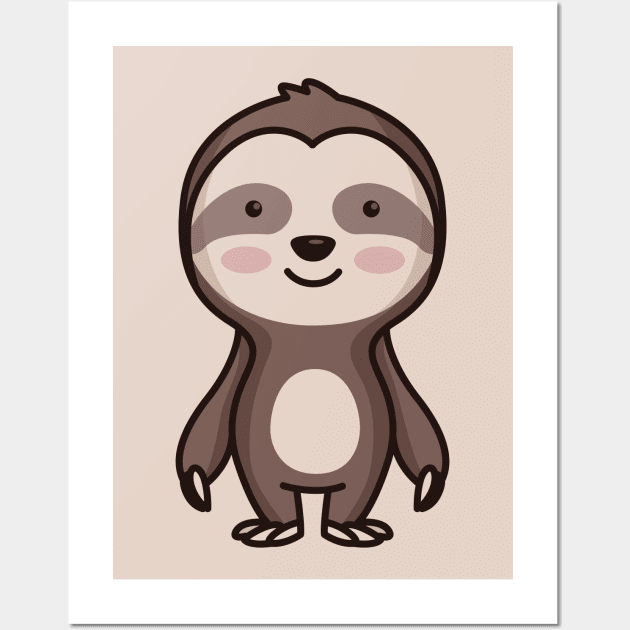 Cute Sloth Cartoon Wall Art by SLAG_Creative